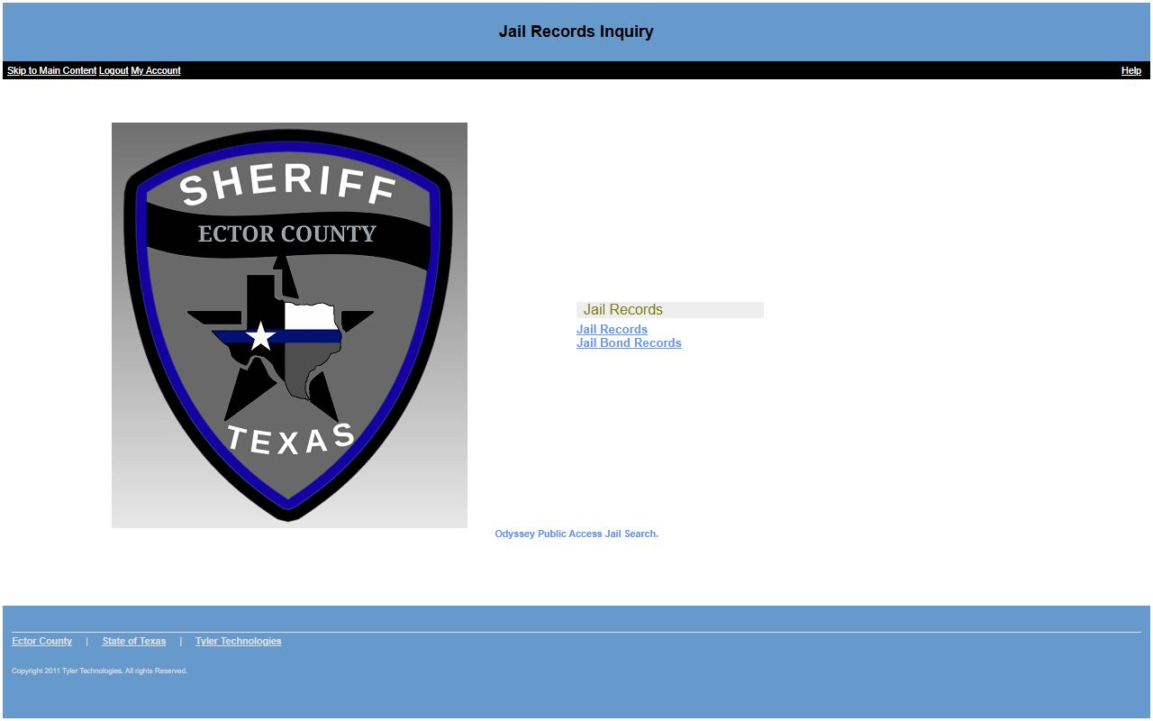 Ector County jail roster mugshot search entry point
